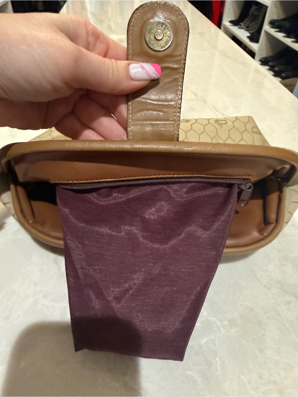 Christian Dior vintage clutch honeycomb canvas with leather trim in EUC COA - Picture 9 of 9